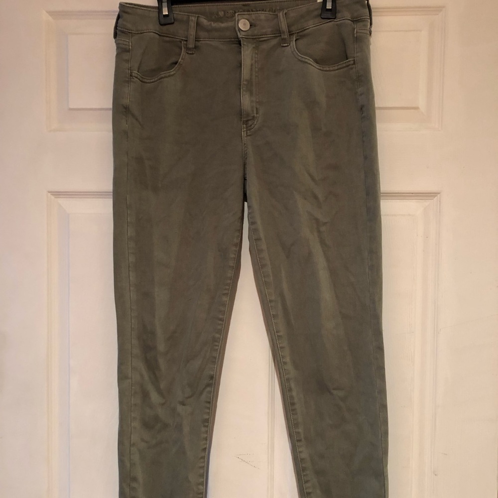 American Eagle Size 14 Hi Rise Olive Jegging